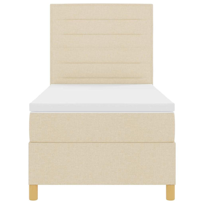 Pat cu arc LED cu headboard Crem 80 x 200 cm țesătură WALTI