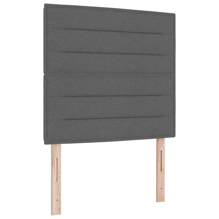 Pat cu arc LED cu saltea Gri închis 90 x 190 cm țesătură - WALTI WALTI