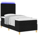 Pat cu arc LED cu saltea Negru 90 x 190 cm țesătură - WALTI WALTI