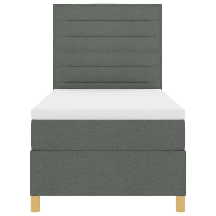 Pat cu arc LED cu saltea Gri închis 90 x 200 cm țesătură - WALTI WALTI