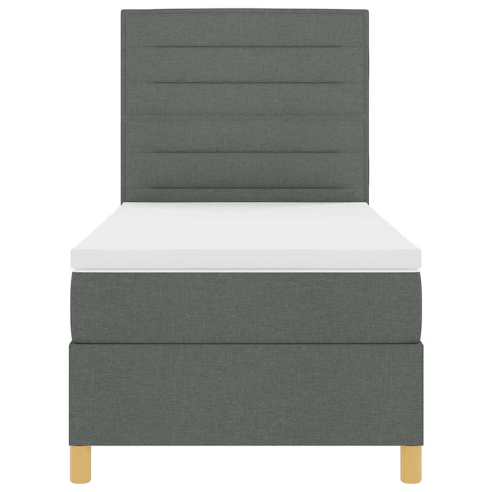 Pat cu arc LED cu saltea Gri închis 100 x 200 cm țesătură - WALTI WALTI