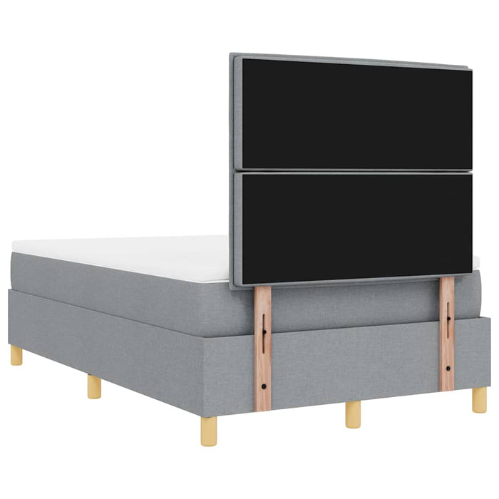 Pat cu arc LED cu saltea Gri deschis 120 x 190 cm țesătură - WALTI WALTI