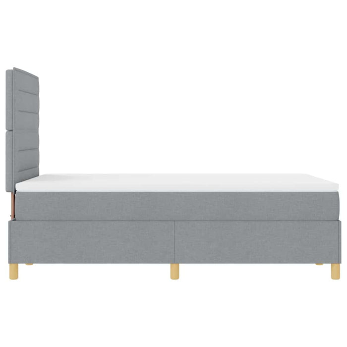 Pat cu arc LED cu saltea Gri deschis 120 x 190 cm țesătură - WALTI WALTI