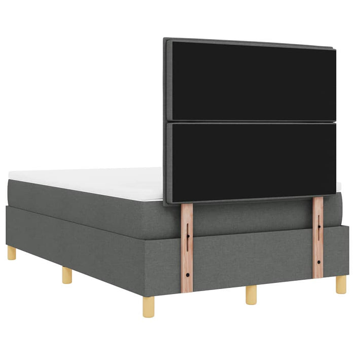 Pat cu arc LED cu saltea Gri închis 120 x 190 cm țesătură - WALTI WALTI