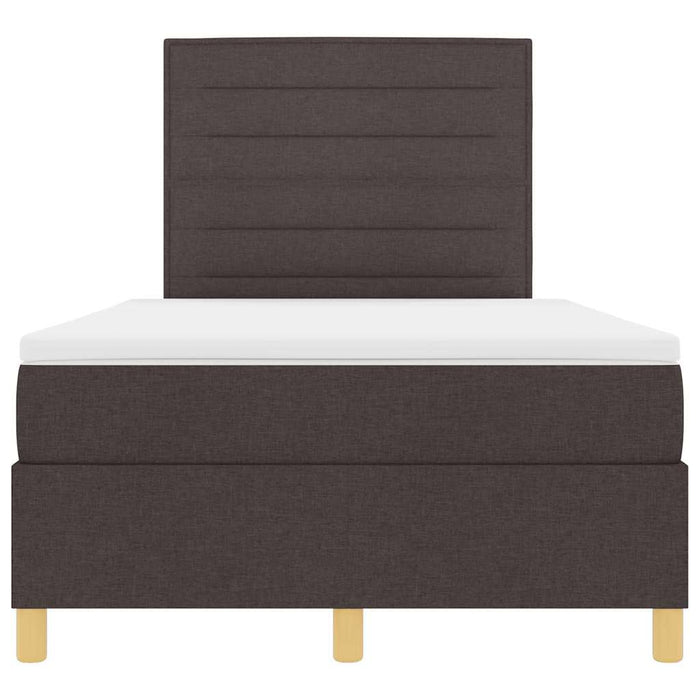 Pat cu arc LED cu saltea Maro închis 120 x 190 cm țesătură - WALTI WALTI