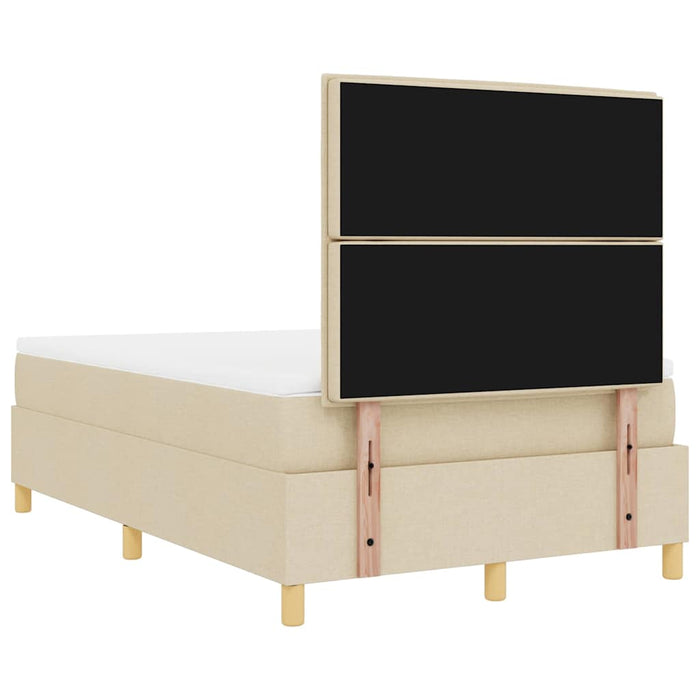 Pat cu arc LED cu saltea Crem 120 x 190 cm țesătură - WALTI WALTI