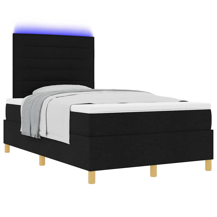 Pat cu arc LED cu saltea Negru 120 x 200 cm țesătură - WALTI WALTI
