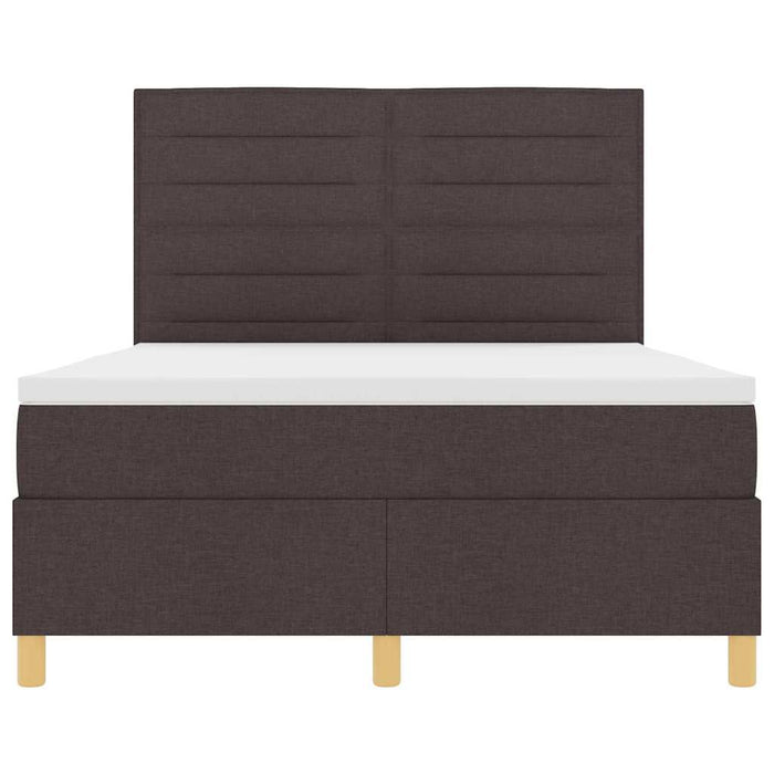 Pat cu arc LED cu headboard Maro închis 140 x 190 cm țesătură WALTI