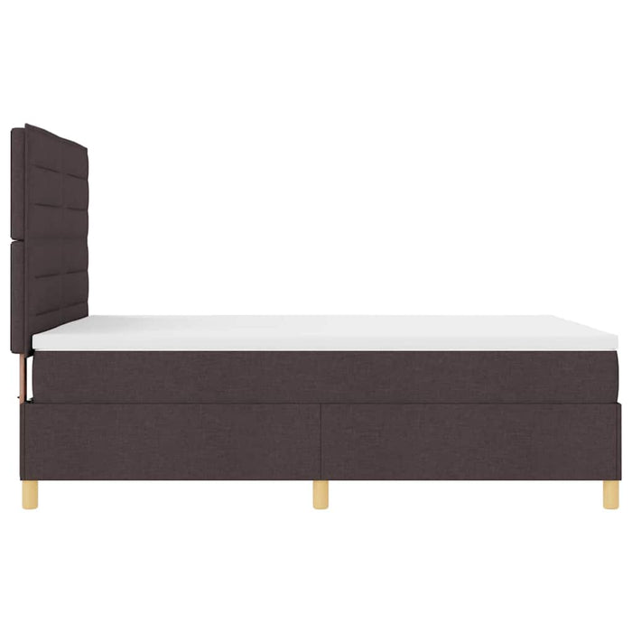 Pat cu arc LED cu headboard Maro închis 140 x 190 cm țesătură WALTI