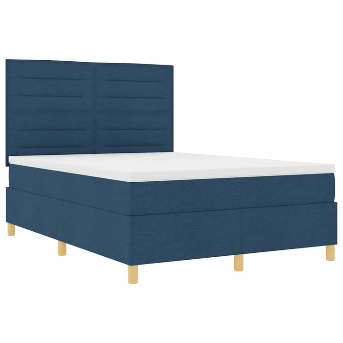 Pat cu arc LED cu saltea albastru 140 x 190 cm țesătură - WALTI WALTI