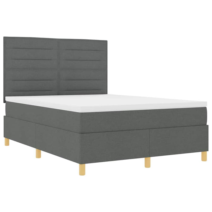 Pat cu arc LED cu saltea Gri închis 160 x 200 cm țesătură - WALTI WALTI