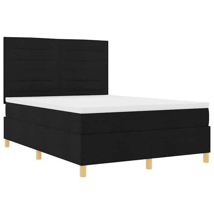 Pat cu arc LED cu saltea Negru 160 x 200 cm țesătură - WALTI WALTI