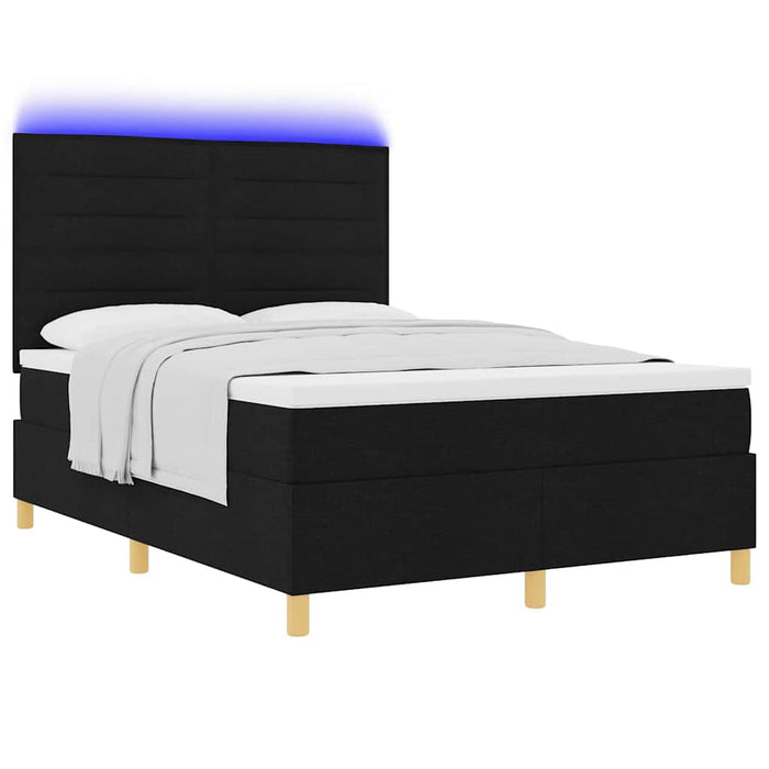Pat cu arc LED cu saltea Negru 160 x 200 cm țesătură - WALTI WALTI
