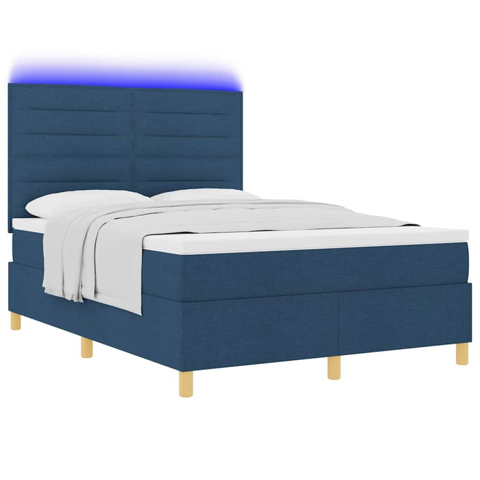 Pat cu arc LED cu saltea albastru 160 x 200 cm țesătură - WALTI WALTI