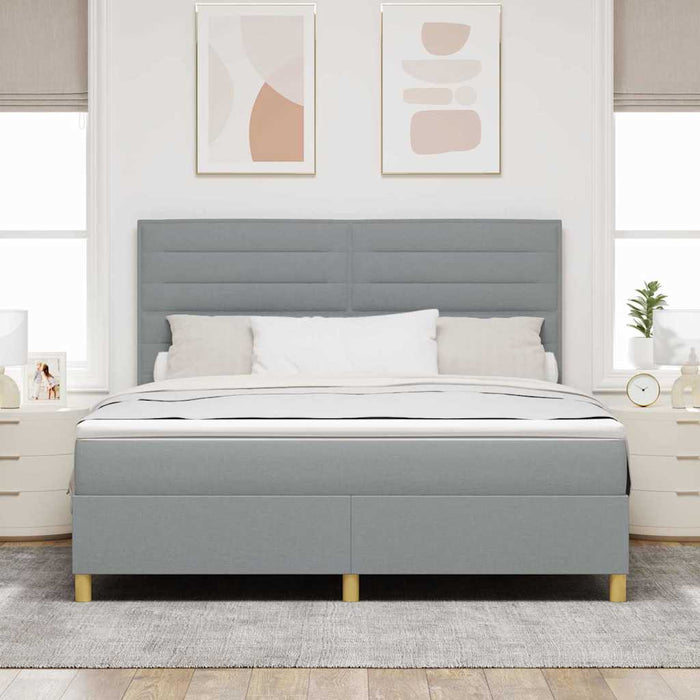 Pat cu arc LED cu headboard Gri deschis 180 x 200 cm țesătură - WALTI WALTI