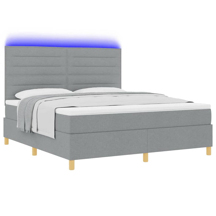 Pat cu arc LED cu headboard Gri deschis 180 x 200 cm țesătură - WALTI WALTI