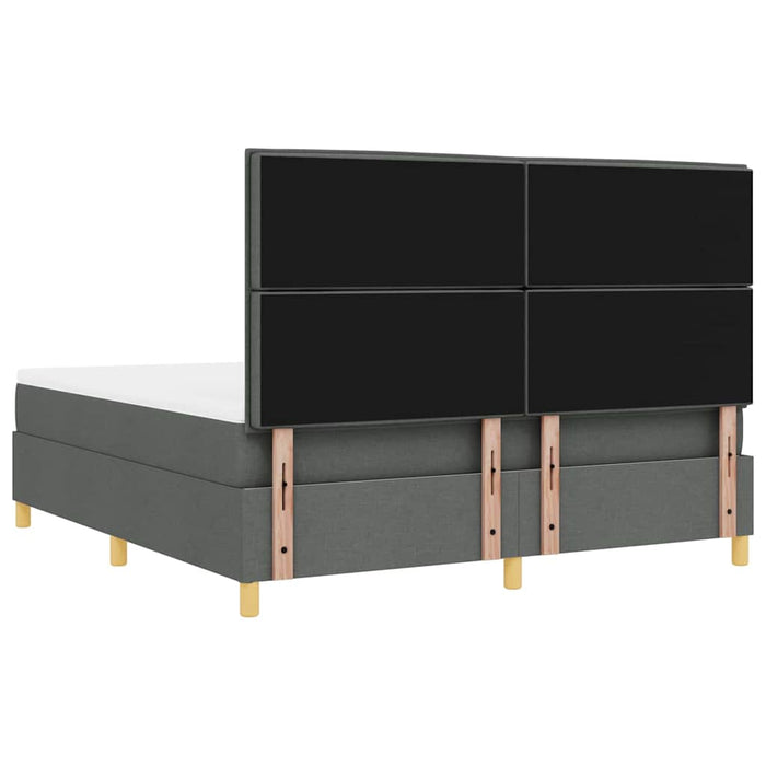 Pat cu arc LED cu saltea Gri închis 180 x 200 cm țesătură - WALTI WALTI