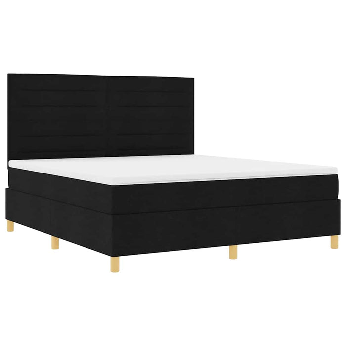 Pat cu arc LED cu saltea Negru 180 x 200 cm țesătură - WALTI WALTI