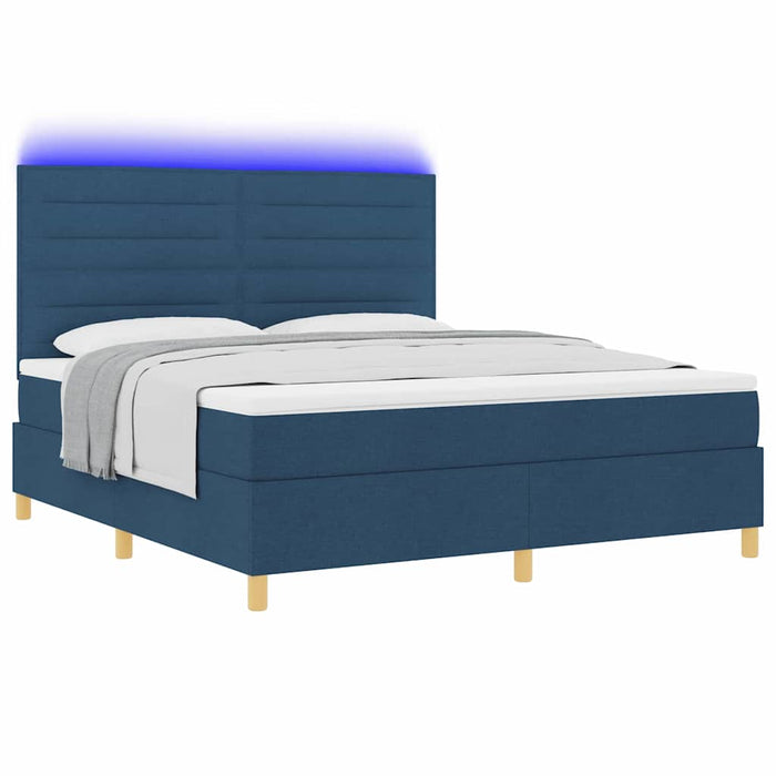 Pat cu arc LED cu saltea albastru 180 x 200 cm țesătură - WALTI WALTI