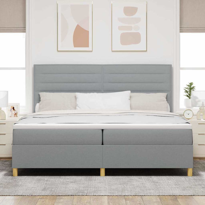 Pat cu arc LED cu saltea Gri deschis 200 x 200 cm țesătură - WALTI WALTI