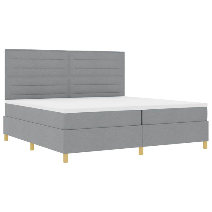 Pat cu arc LED cu saltea Gri deschis 200 x 200 cm țesătură - WALTI WALTI