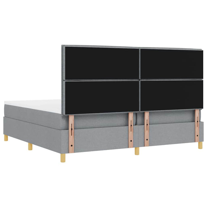 Pat cu arc LED cu saltea Gri deschis 200 x 200 cm țesătură - WALTI WALTI