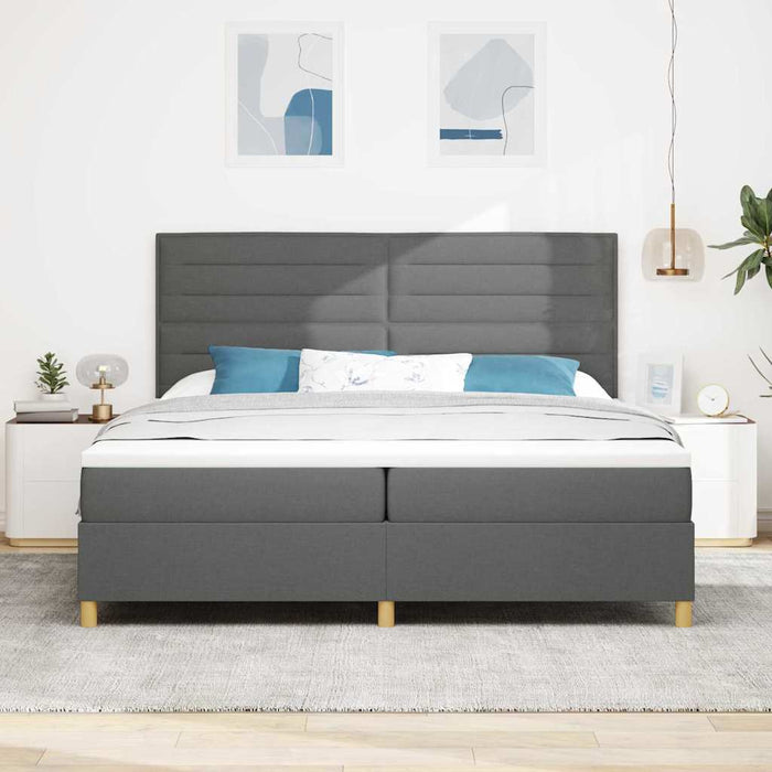 Pat cu arc LED cu saltea Gri închis 200 x 200 cm țesătură - WALTI WALTI