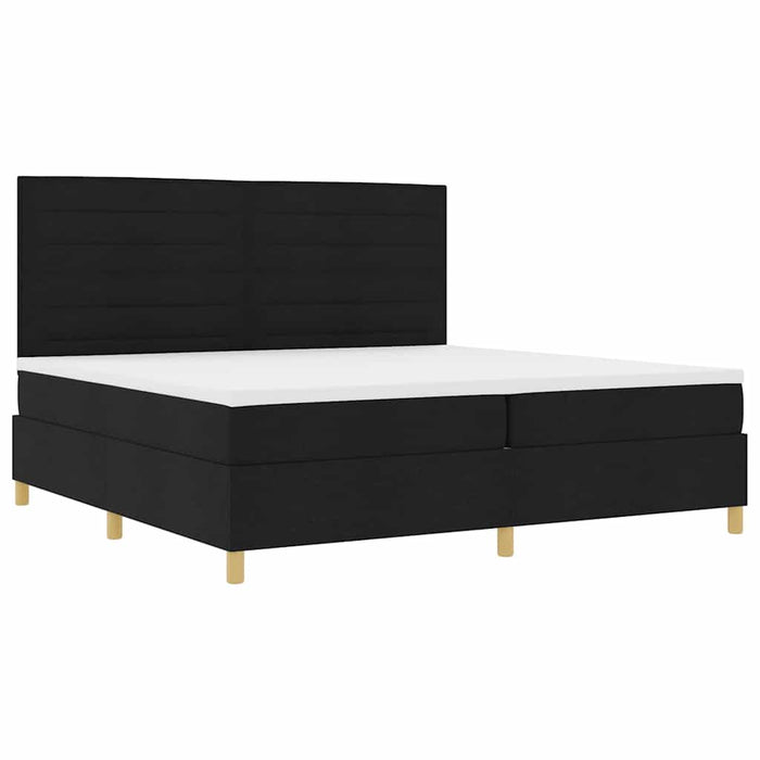 Pat cu arc LED cu saltea Negru 200 x 200 cm țesătură - WALTI WALTI