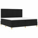 Pat cu arc LED cu saltea Negru 200 x 200 cm țesătură - WALTI WALTI