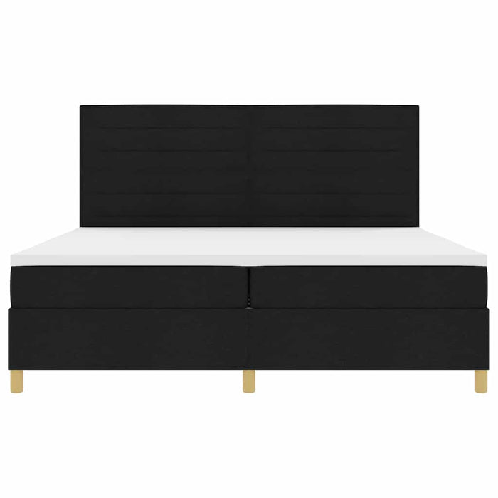 Pat cu arc LED cu saltea Negru 200 x 200 cm țesătură - WALTI WALTI