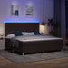 Pat cu arc LED cu headboard Maro închis 200 x 200 cm țesătură - WALTI WALTI