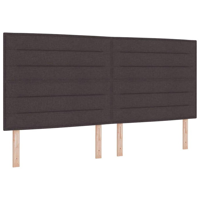 Pat cu arc LED cu headboard Maro închis 200 x 200 cm țesătură - WALTI WALTI