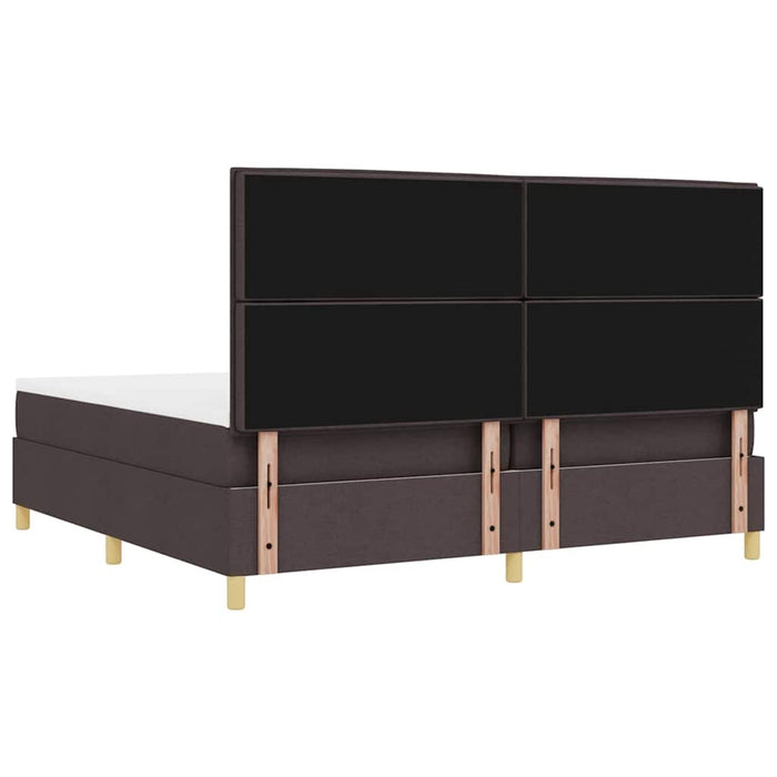 Pat cu arc LED cu headboard Maro închis 200 x 200 cm țesătură - WALTI WALTI