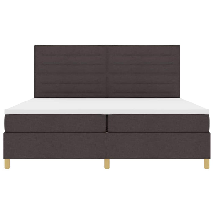 Pat cu arc LED cu headboard Maro închis 200 x 200 cm țesătură - WALTI WALTI
