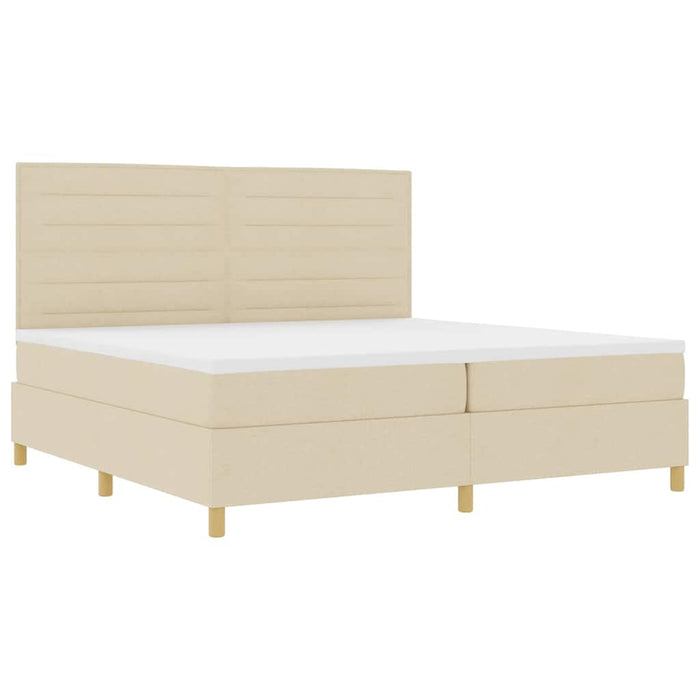 Pat cu arc LED cu headboard Crem 200 x 200 cm țesătură WALTI