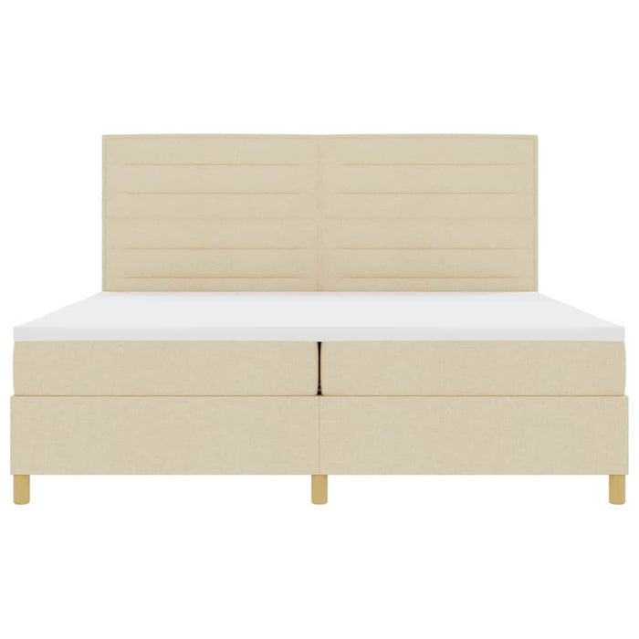 Pat cu arc LED cu headboard Crem 200 x 200 cm țesătură WALTI