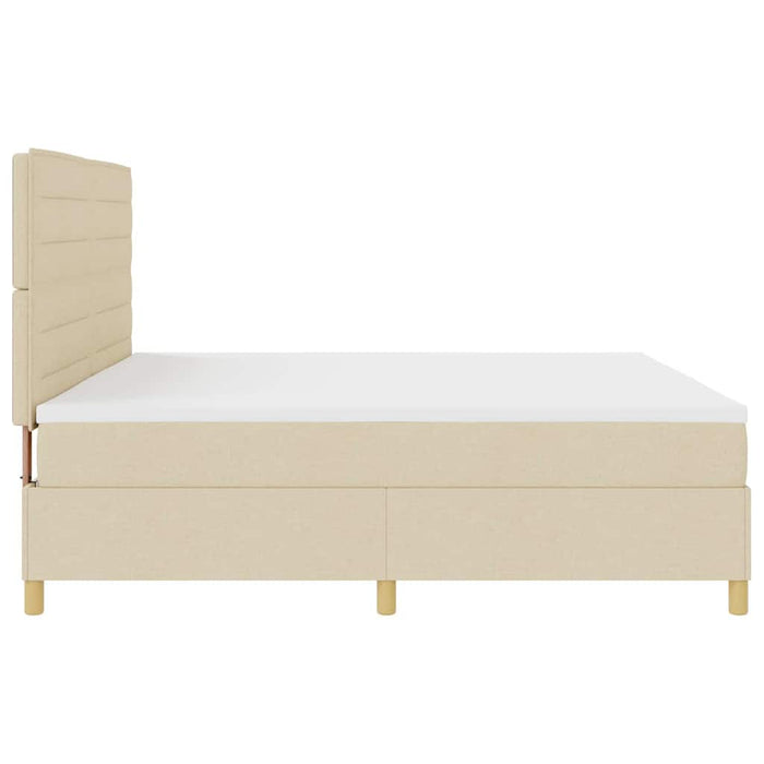 Pat cu arc LED cu headboard Crem 200 x 200 cm țesătură WALTI