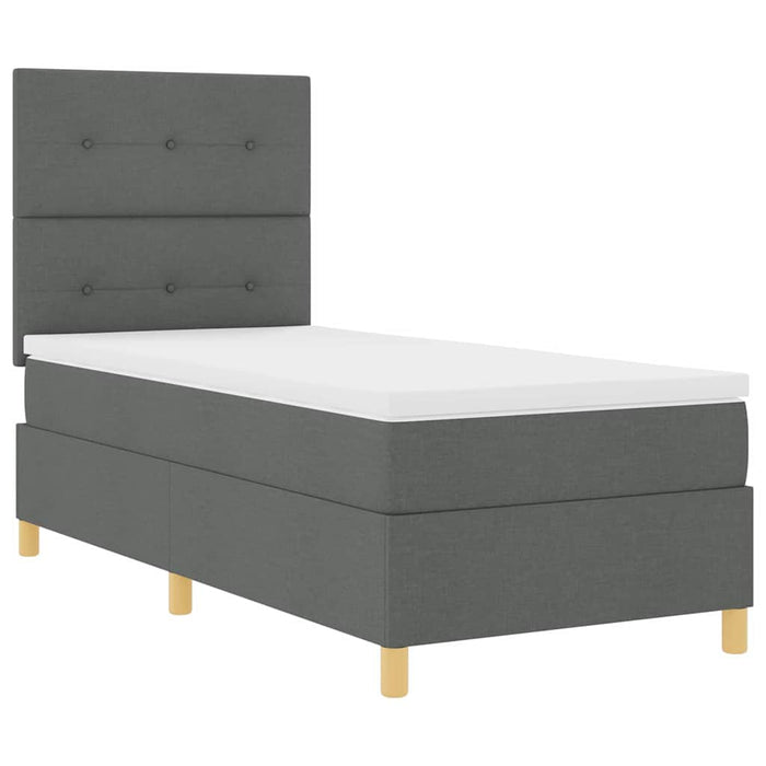 Pat cu arc LED cu headboard Gri închis 90 x 190 cm țesătură WALTI