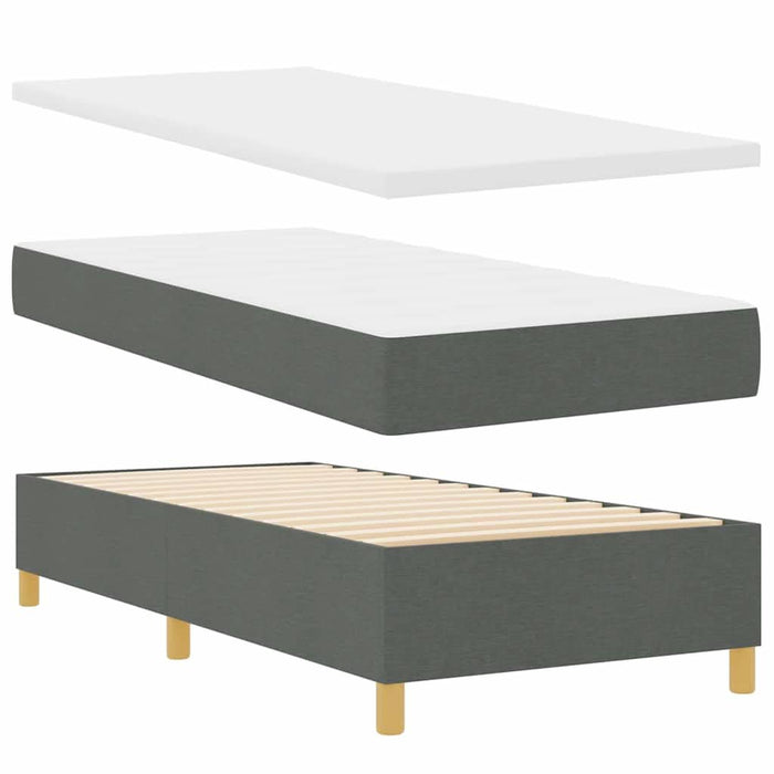 Pat cu arc LED cu headboard Gri închis 90 x 190 cm țesătură WALTI
