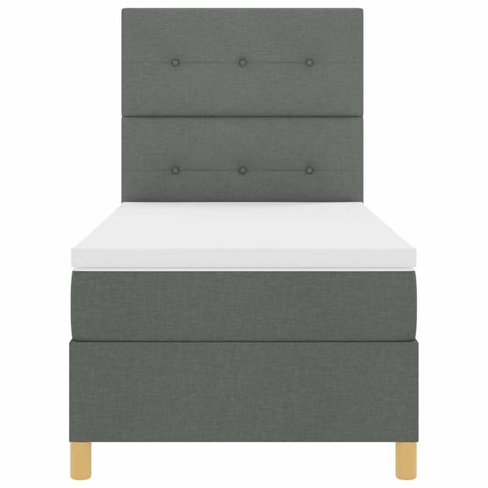 Pat cu arc LED cu headboard Gri închis 90 x 190 cm țesătură WALTI