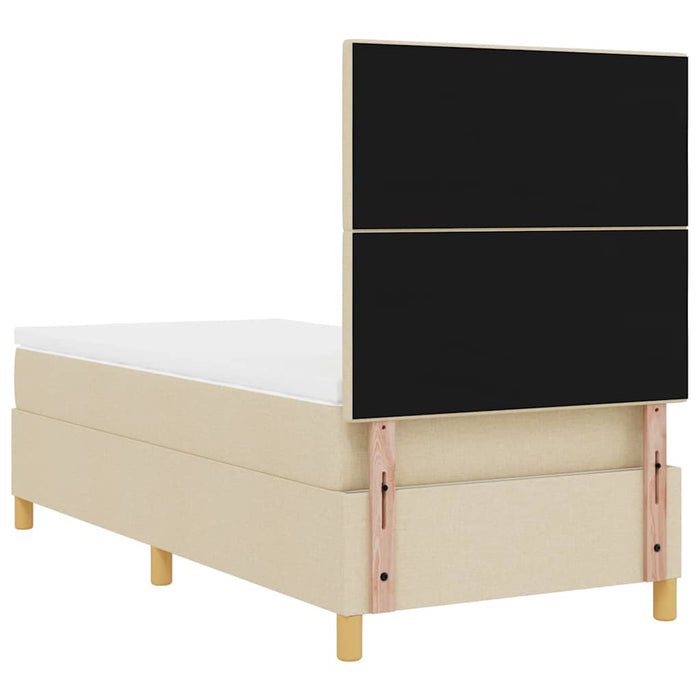 Pat cu arc LED cu saltea cu headboard Crem 90 x 190 cm țesătură - WALTI WALTI