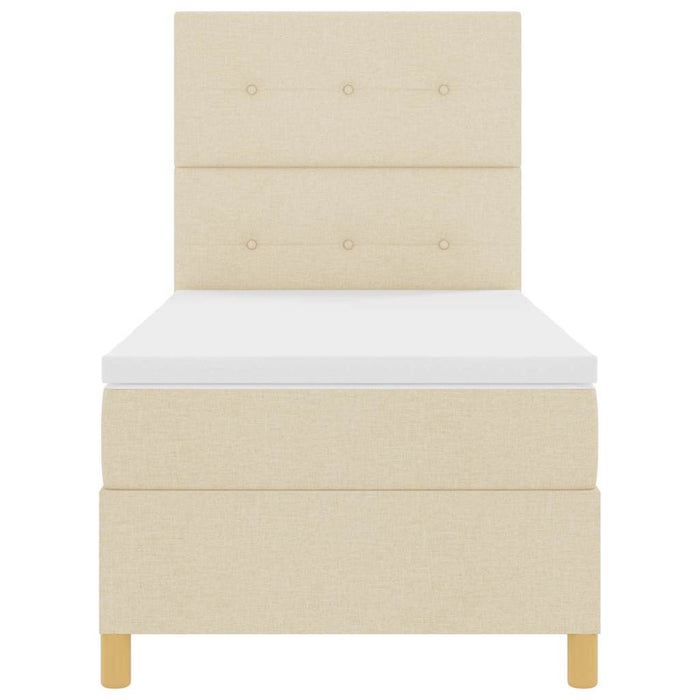 Pat cu arc LED cu saltea cu headboard Crem 90 x 190 cm țesătură - WALTI WALTI