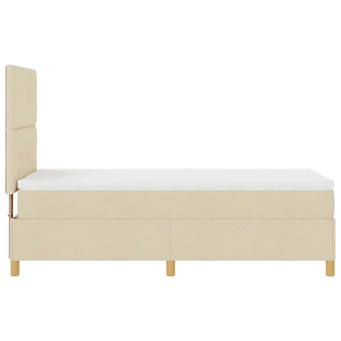 Pat cu arc LED cu saltea cu headboard Crem 90 x 190 cm țesătură - WALTI WALTI