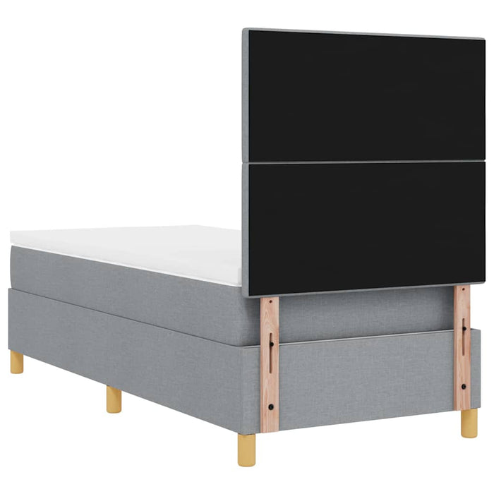 Pat cu arc LED cu headboard Gri deschis 100 x 200 cm țesătură - WALTI WALTI
