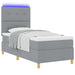 Pat cu arc LED cu headboard Gri deschis 100 x 200 cm țesătură - WALTI WALTI