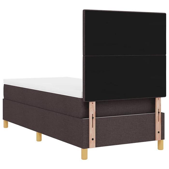 Pat cu arc LED cu headboard Maro închis 100 x 200 cm țesătură WALTI