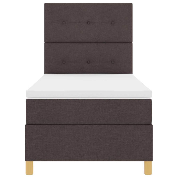 Pat cu arc LED cu headboard Maro închis 100 x 200 cm țesătură WALTI