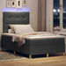 Pat cu arc LED cu headboard Gri închis 120 x 190 cm țesătură - WALTI WALTI