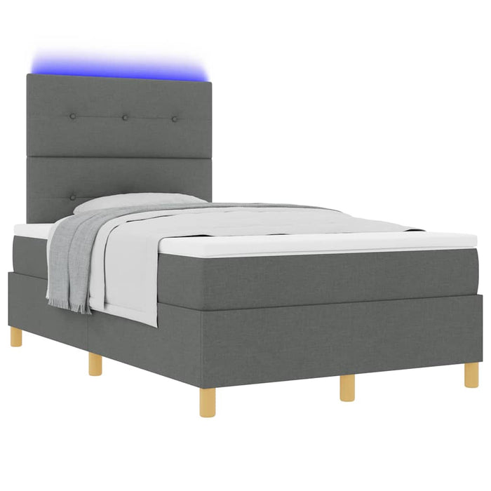 Pat cu arc LED cu headboard Gri închis 120 x 190 cm țesătură - WALTI WALTI