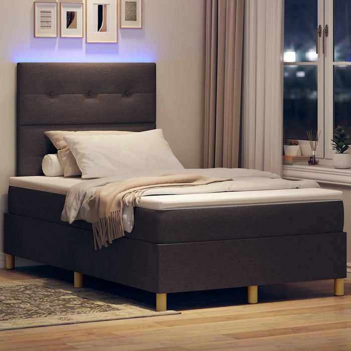 Pat cu arc LED cu headboard Maro închis 120 x 190 cm țesătură - WALTI WALTI